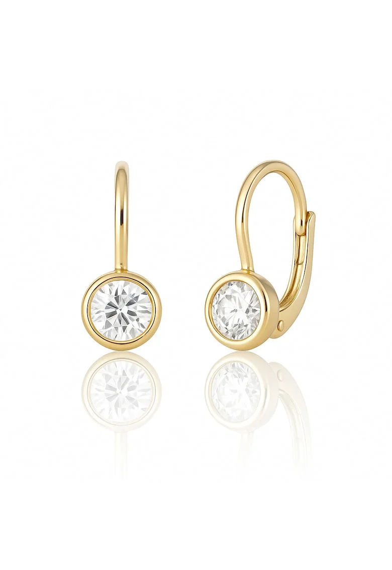 Cercei cu Tortite pentru Copii din Aur de 14K cu Zirconia, Sadwqfdra Ferretti, Galben/Transparent