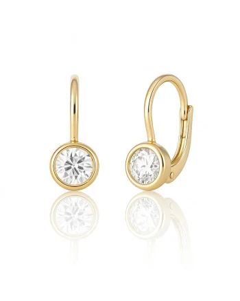 Cercei cu Tortite pentru Copii din Aur de 14K cu Zirconia, Sadwqfdra Ferretti, Galben/Transparent