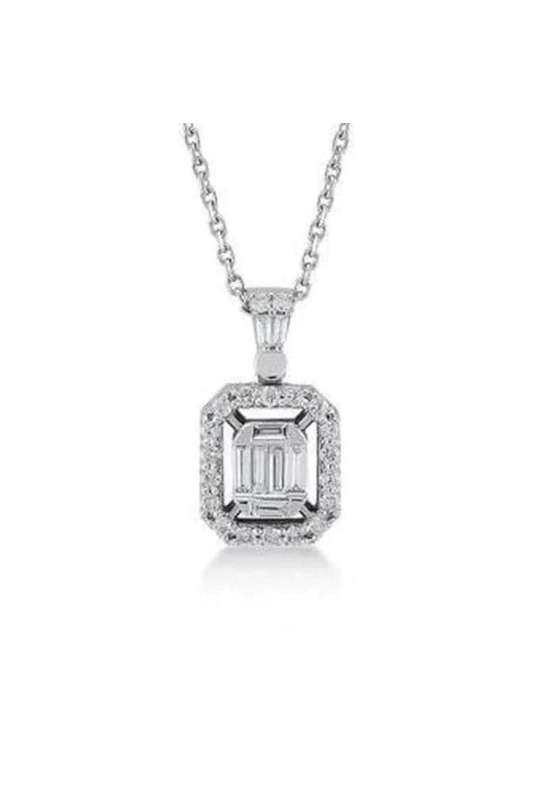 Colier Aur Alb,  14K, Diamante de Carate, 0.29 ct