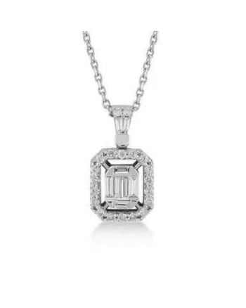 Colier Aur Alb,  14K, Diamante de Carate, 0.29 ct