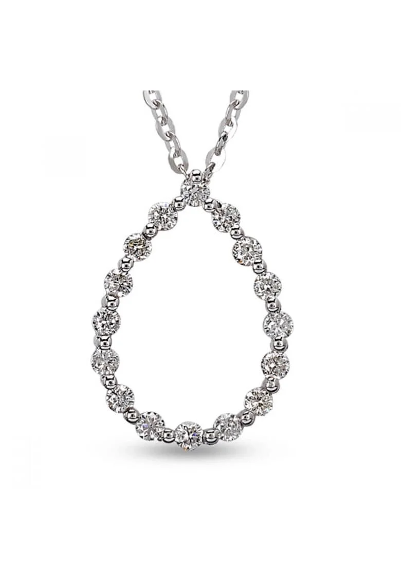 Colier din Aur Alb,  18K, Diamante de 0.15 Carate