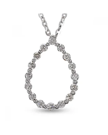 Colier din Aur Alb,  18K, Diamante de 0.15 Carate