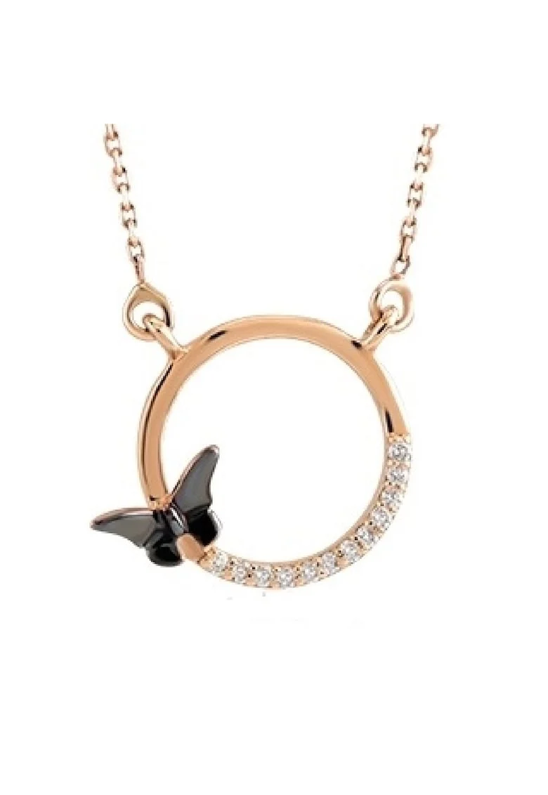 Colier Volgograd Aur Roz,  14K, Diamant de 0.03 Carate, 1.51 g