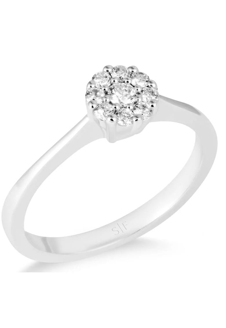 Inel Sevilia Aur Alb,  14K, Diamante de 0.22 Carate