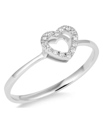 Inel Portsmouth Aur Alb,  14K, Diamante de 0.05 Carate
