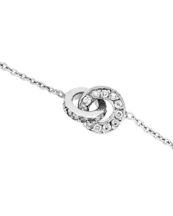 Bratara din Aur Alb de 14K cu Diamante naturale de 0.12 Carate
