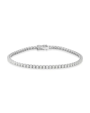 Bratara Tennis Aur Alb de 18K Diamante Naturale de Carate Sanddwqfra Ferretti, Galben/F