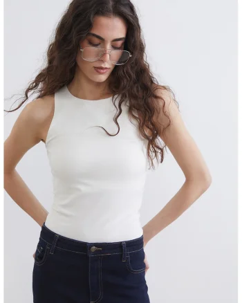 Top extra slim fit, Crem