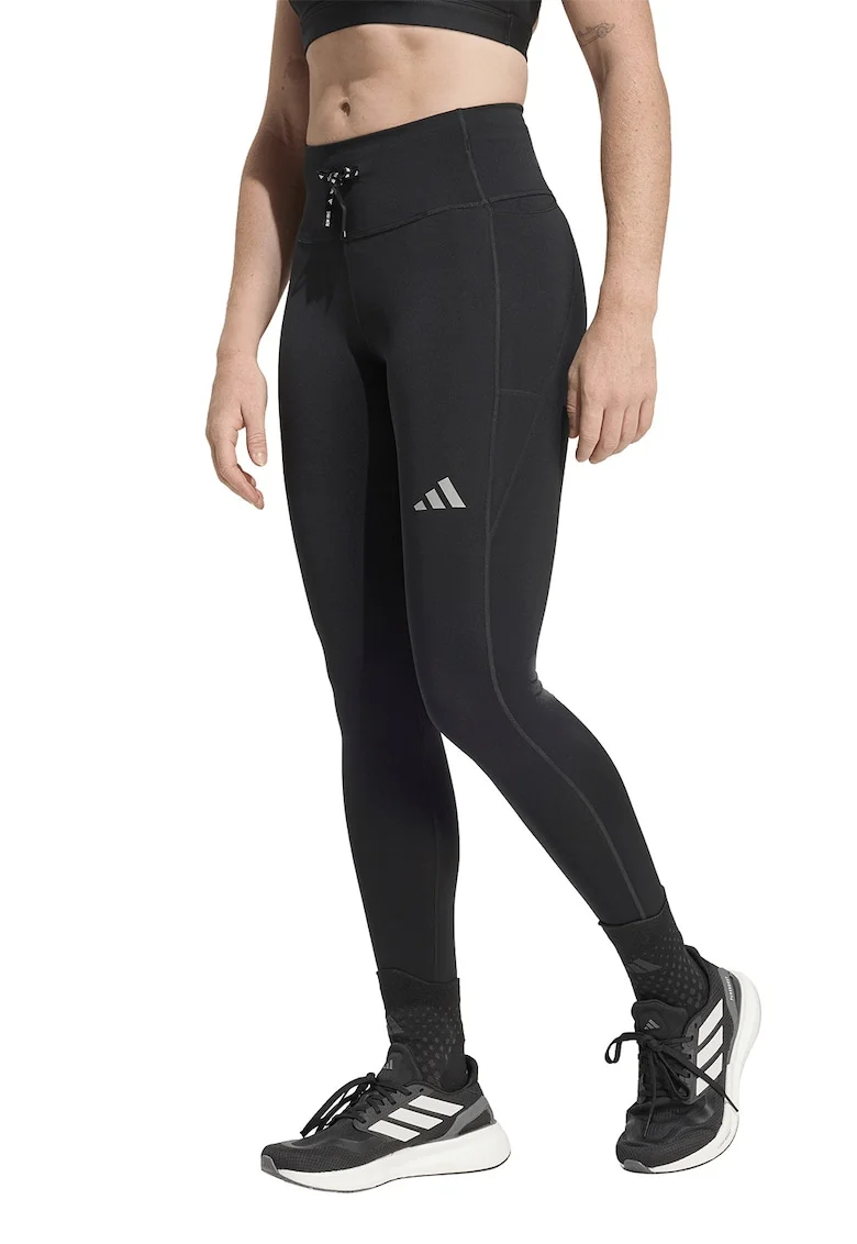 Colanti cu talie inalta, pentru alergare Essentials, Negru