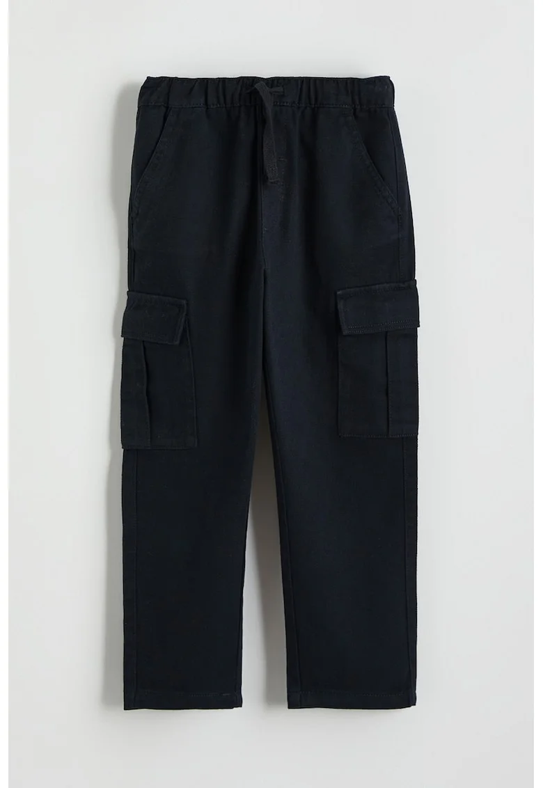 Pantaloni cargo cu talie medie, Negru