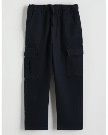 Pantaloni cargo cu talie medie, Negru