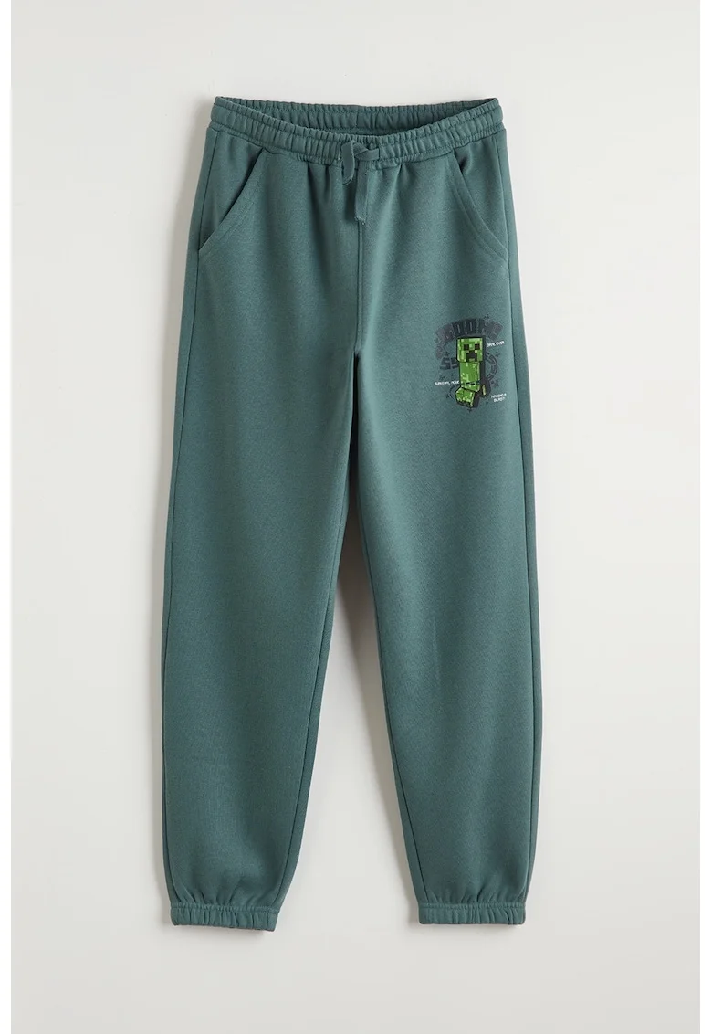 Pantaloni de trening din amestec de bumbac, Verde persan
