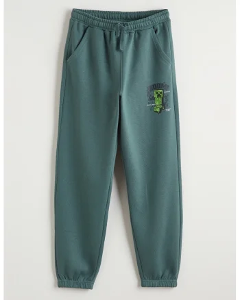 Pantaloni de trening din amestec de bumbac, Verde persan
