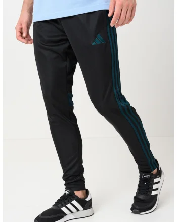 Pantaloni pentru fotbal cu slituri laterale, Negru/Verde englez