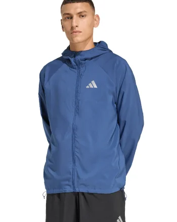 Jacheta cu logo reflectorizant, pentru alergare Adi365 Essentials, Albastru inchis