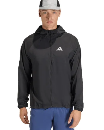 Jacheta cu logo reflectorizant, pentru alergare Adi365 Essentials, Negru