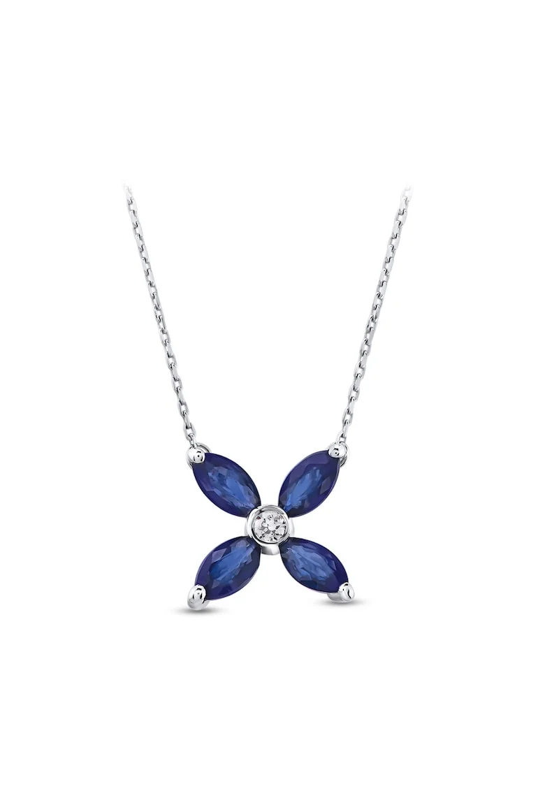 Colier Torino Aur Roz,  18K, Diamante de 0.03 Carate si Safir de 0.66 Carate, 2.14 g