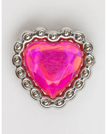 Talisman in forma de inima Jibbitz™, Fucsia/Argintiu