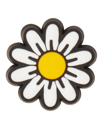 Talismane in forma de floare pentru saboti Jibbitz, Alb/Negru/Galben