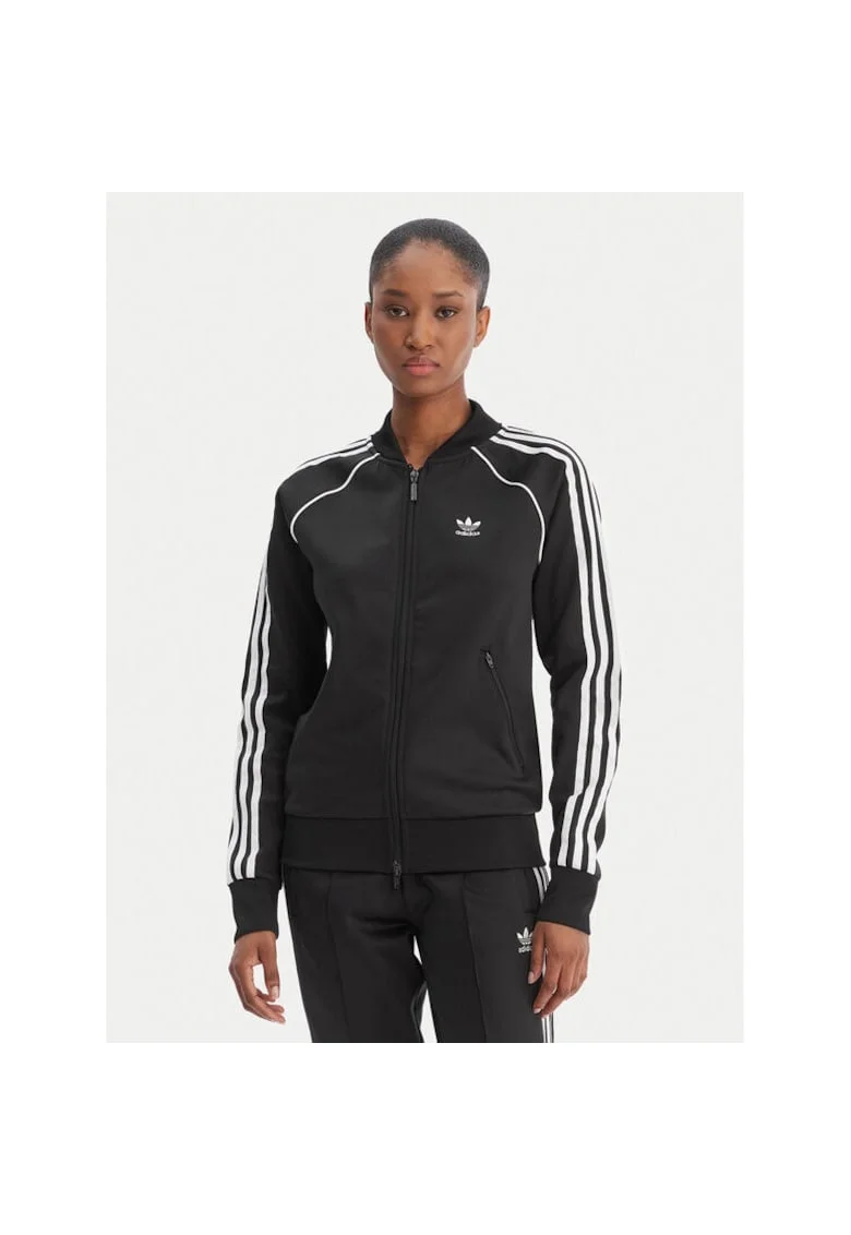 Hanorac sport dama  cu fermoar, negru,