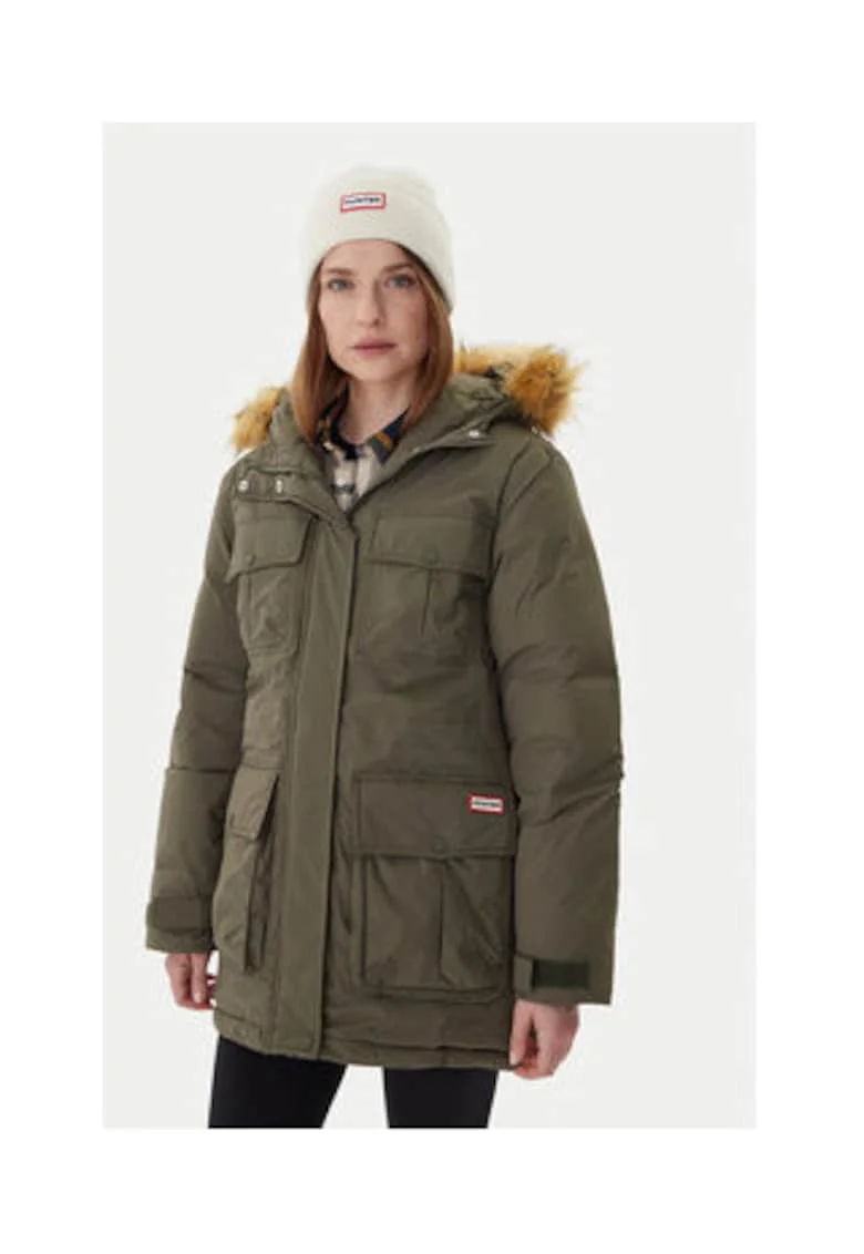 Geaca dama,  model parka, nailon, Verde