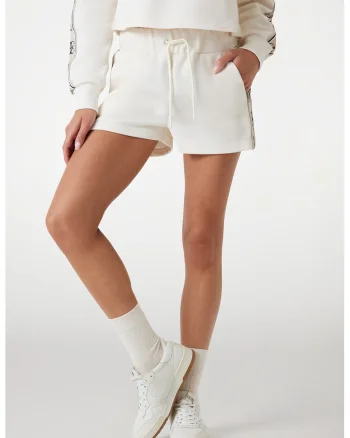 Pantaloni scurti cu snur, pentru fitness, Alb