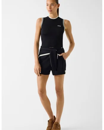 Pantaloni scurti cu snur, pentru fitness, Negru