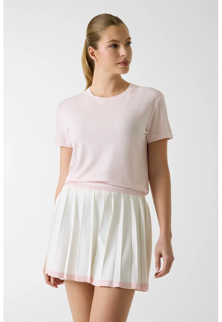 Tricou din amestec de lyocell cu decolteu la baza gatului, Roz deschis/Roz pal
