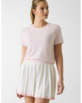 Tricou din amestec de lyocell cu decolteu la baza gatului, Roz deschis/Roz pal