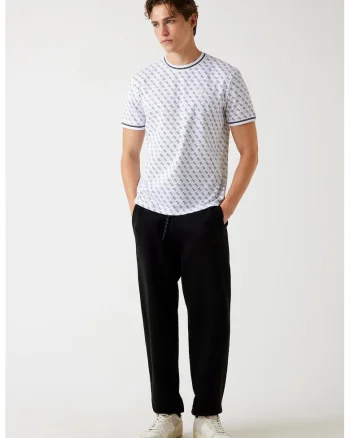 Tricou cu monograma, pentru fitness, Alb/Albastru