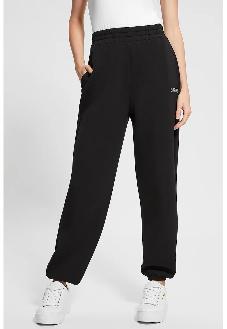 Pantaloni cu croiala lejera, pentru fitness, Negru