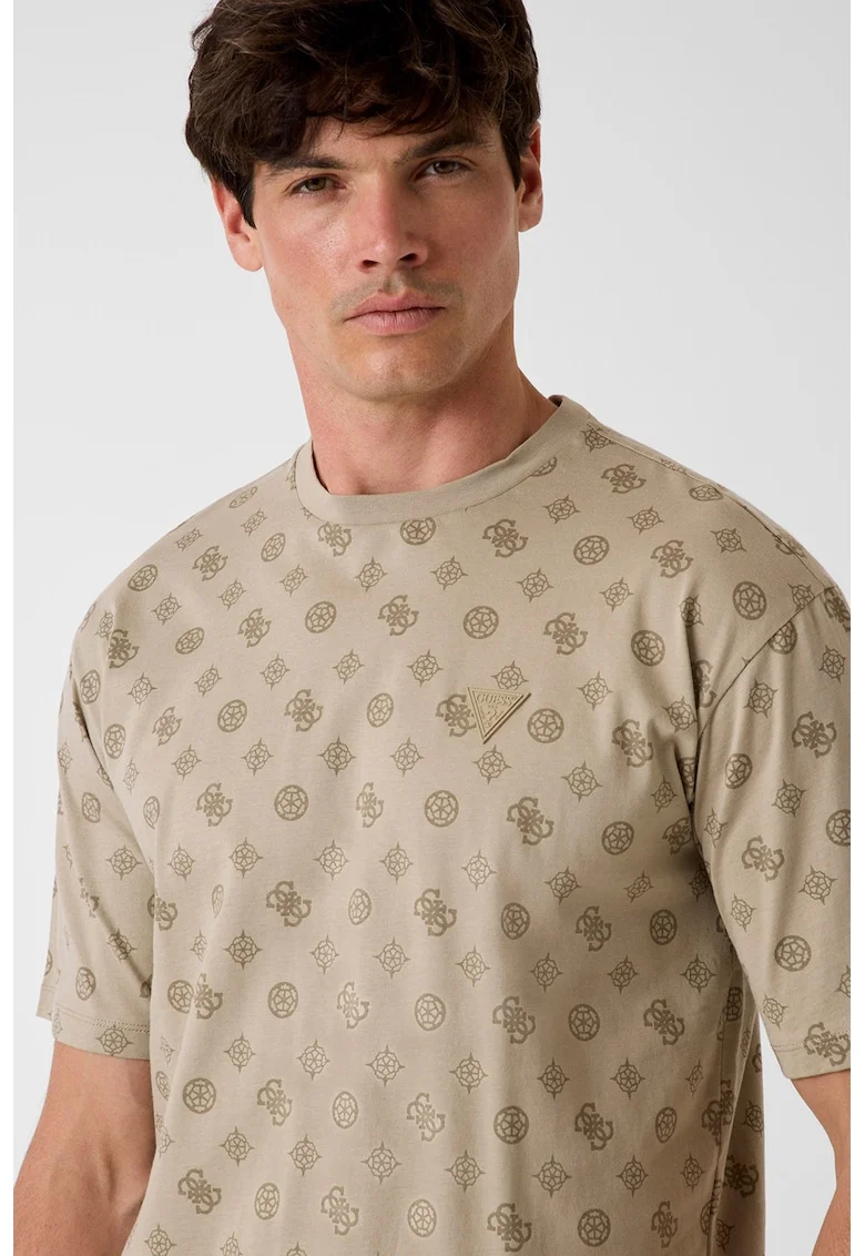 Tricou cu decolteu la baza gatului, pentru fitness, Bej