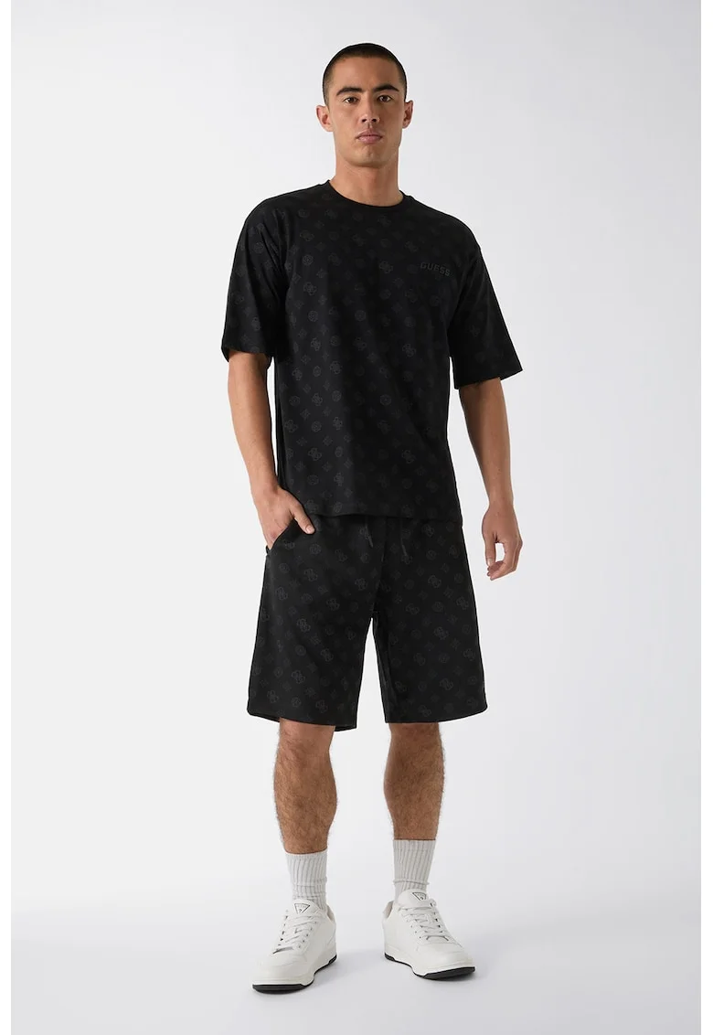Tricou cu decolteu la baza gatului, pentru fitness, Negru