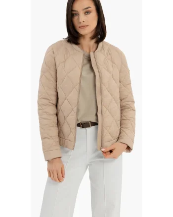 Jacheta scurta matlasata cu fermoar si buzunare, Regular Fit,  J-Manola, bej, Bej