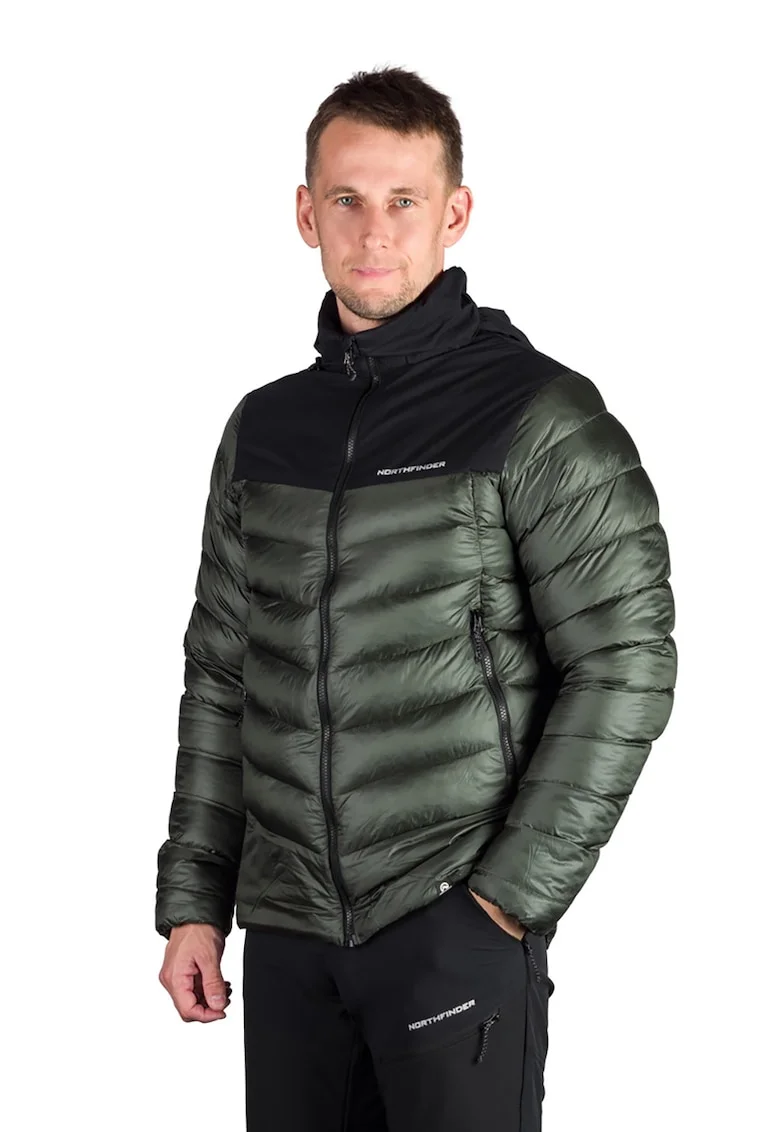 Jacheta outdoor barbati Bertram, Negru/Verde inchis