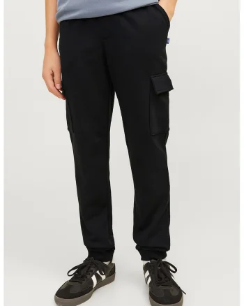 Pantaloni de trening cargo cu snur de ajustare, Negru
