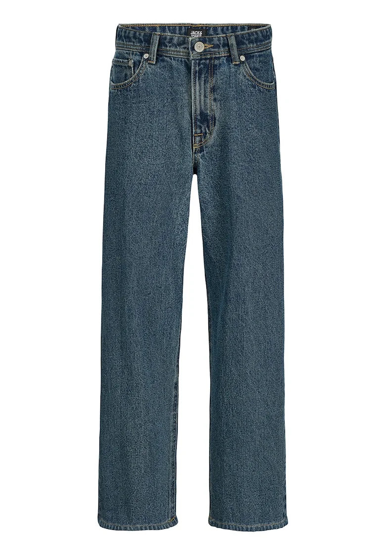 Blugi relaxed-fit cu model uni, Albastru prafuit/Albastru petrol