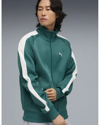Bluza de trening regular-fit cu fermoar bidirectional T7 Always On, Alb/Verde smarald