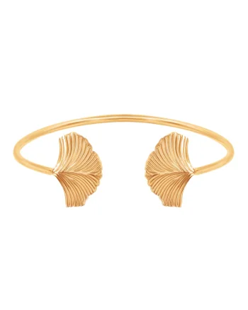 Bratara rigida placata cu aur de 18K Ginko