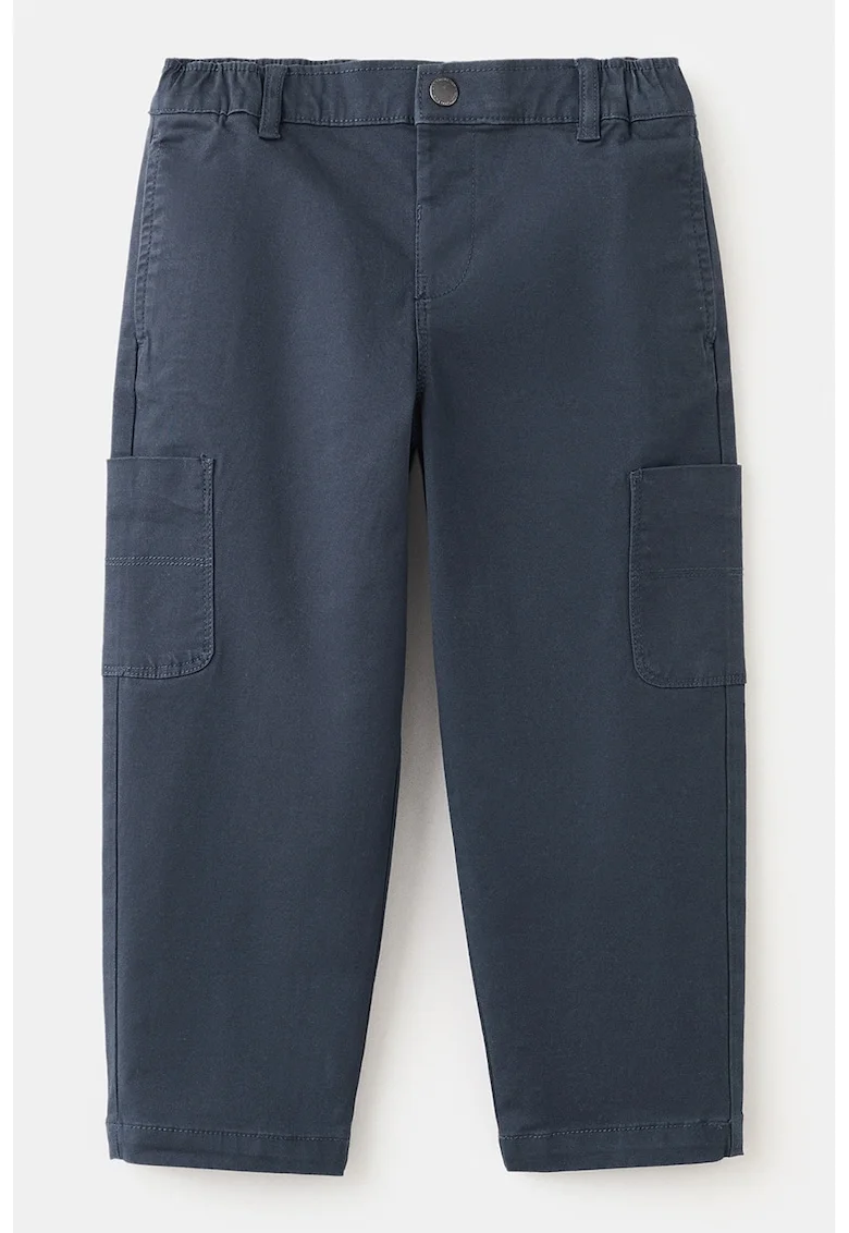 Pantaloni cu croiala dreapta si buzunare multiple, Albastru ultramarin