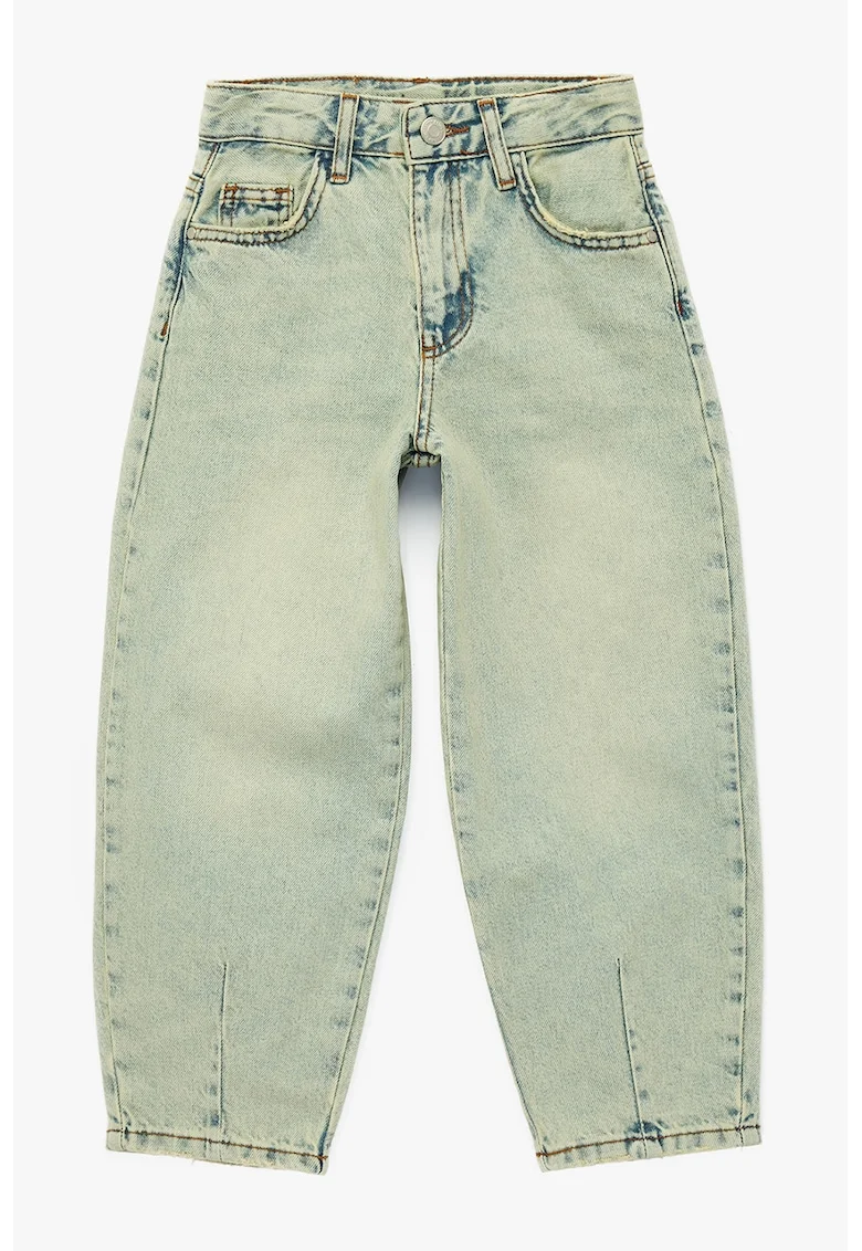 Blugi bootcut cu talie inalta, Alb fildes/Albastru glaciar