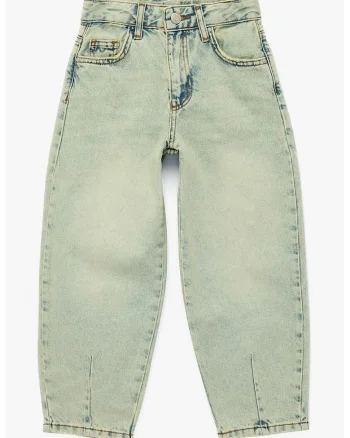 Blugi bootcut cu talie inalta, Alb fildes/Albastru glaciar
