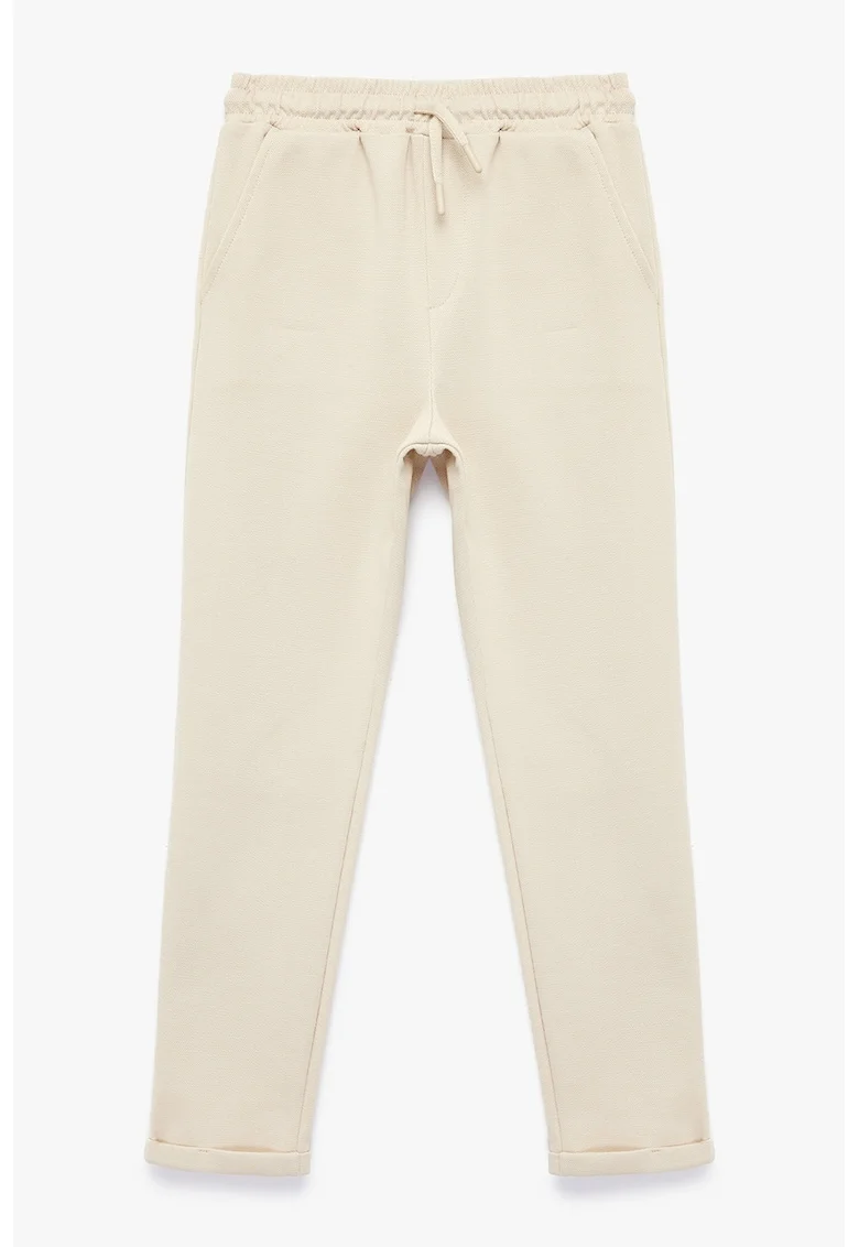 Pantaloni de trening cu buzunare oblice, Bej deschis
