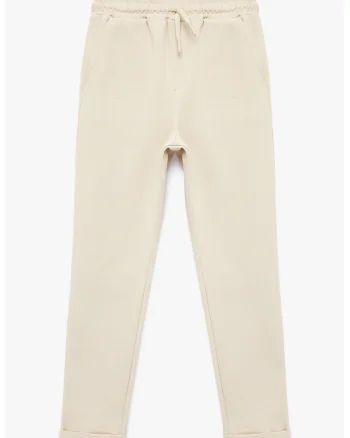 Pantaloni de trening cu buzunare oblice, Bej deschis