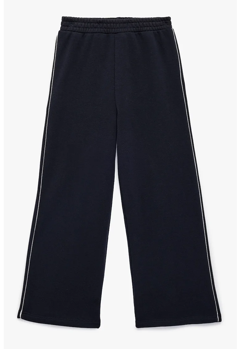 Pantaloni de trening cu croiala ampla, din amestec de bumbac, Albastru ultramarin