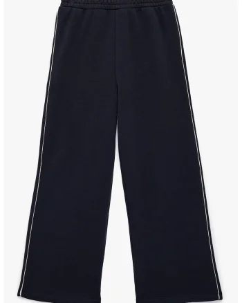 Pantaloni de trening cu croiala ampla, din amestec de bumbac, Albastru ultramarin