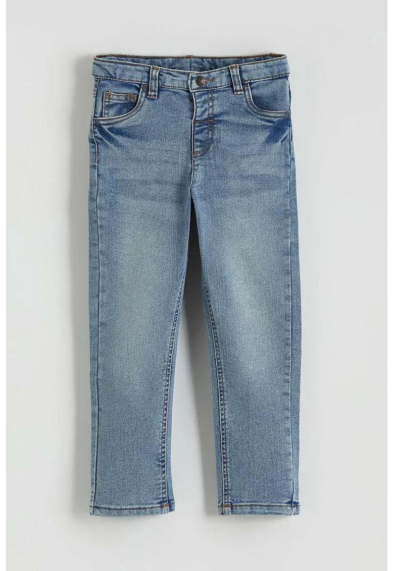 Blugi slim fit cu talie medie, Albastru deschis