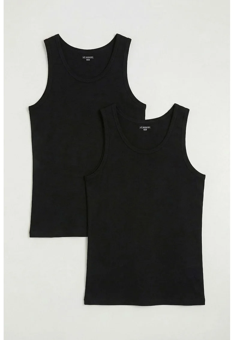 Set de top-uri - 2 piese, Negru