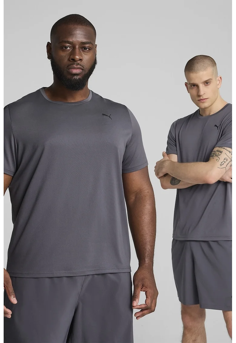 Tricou cu detaliu logo pentru fitness Essentials, Gri