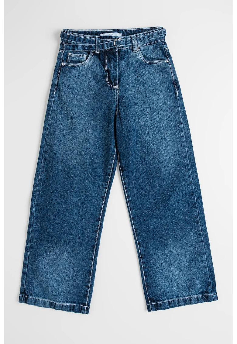 Blugi cu cordon din denim, Albastru inchis
